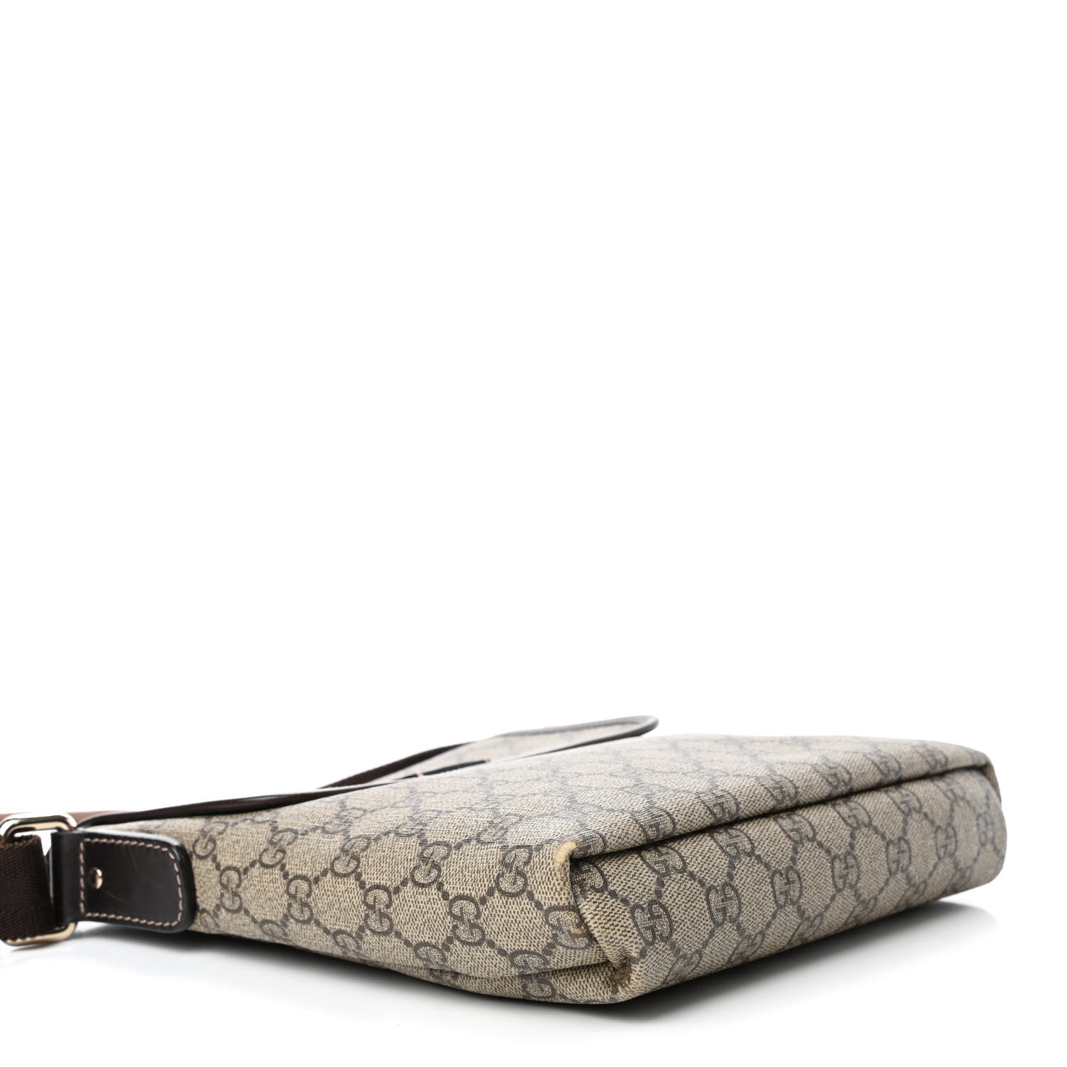 Gucci GG Plus Monogram Small Flap Messenger Bag Beige Dark Brown 3 of 7