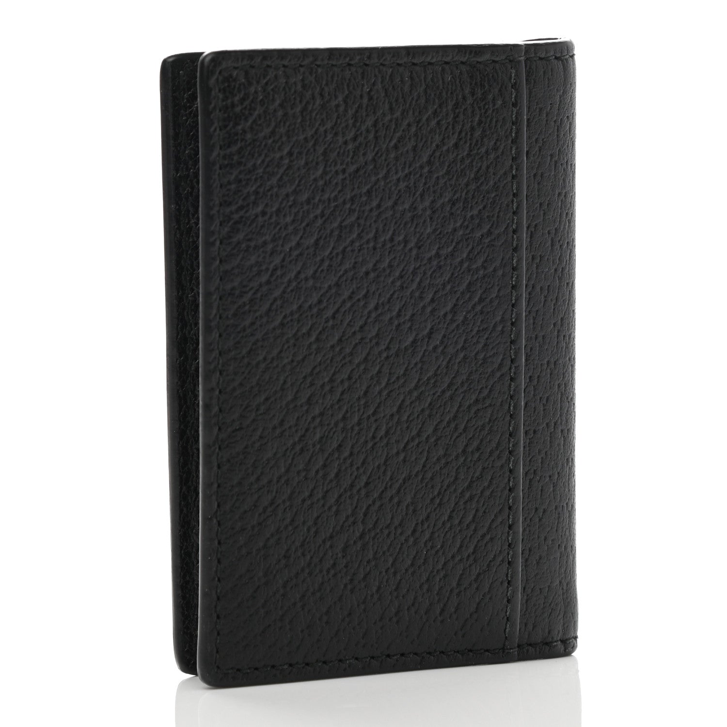 Gucci Calfskin Boar Effect GG Marmont Card Case Black 3 of 7