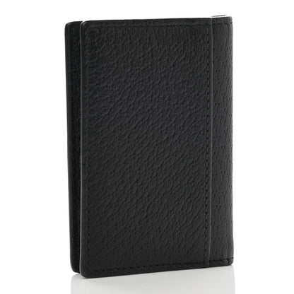 Gucci Calfskin Boar Effect GG Marmont Card Case Black 3 of 7