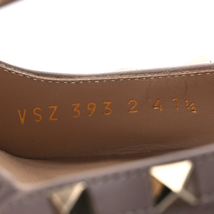 Valentino Garavani Pebbled Calfskin Rockstud Ankle Strap Pumps 41.5 Poudre 8 of 9