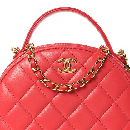 Chanel Lambskin Quilted Small Chic Riviera Top Handle Vanity Case Red 8 of 10