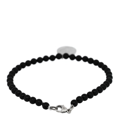 Tiffany Sterling Silver Black Onyx Bead Paloma Picasso Loving Heart Bracelet 2 of 4