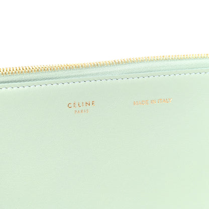 Celine Plastic Bag with Cloudy Lambskin Solo Zip Pouch Clutch Celadon 10 of 11