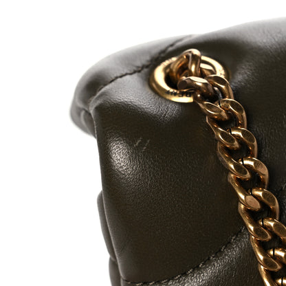 Saint Laurent Lambskin Quilted Toy Loulou Puffer Monogram Chain Satchel Seaweed 11 of 11