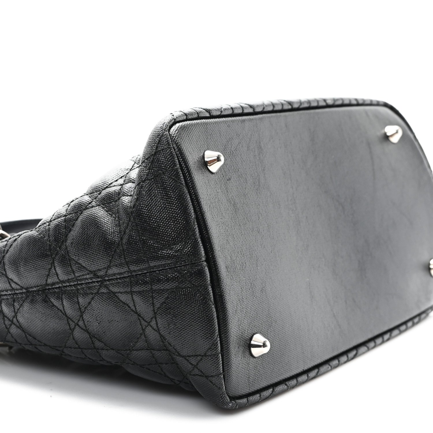 Christian Dior Coated Canvas Cannage Mini Panarea Tote Black 9 of 11