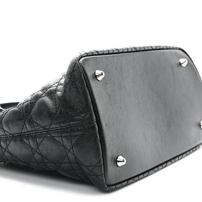 Christian Dior Coated Canvas Cannage Mini Panarea Tote Black 9 of 11