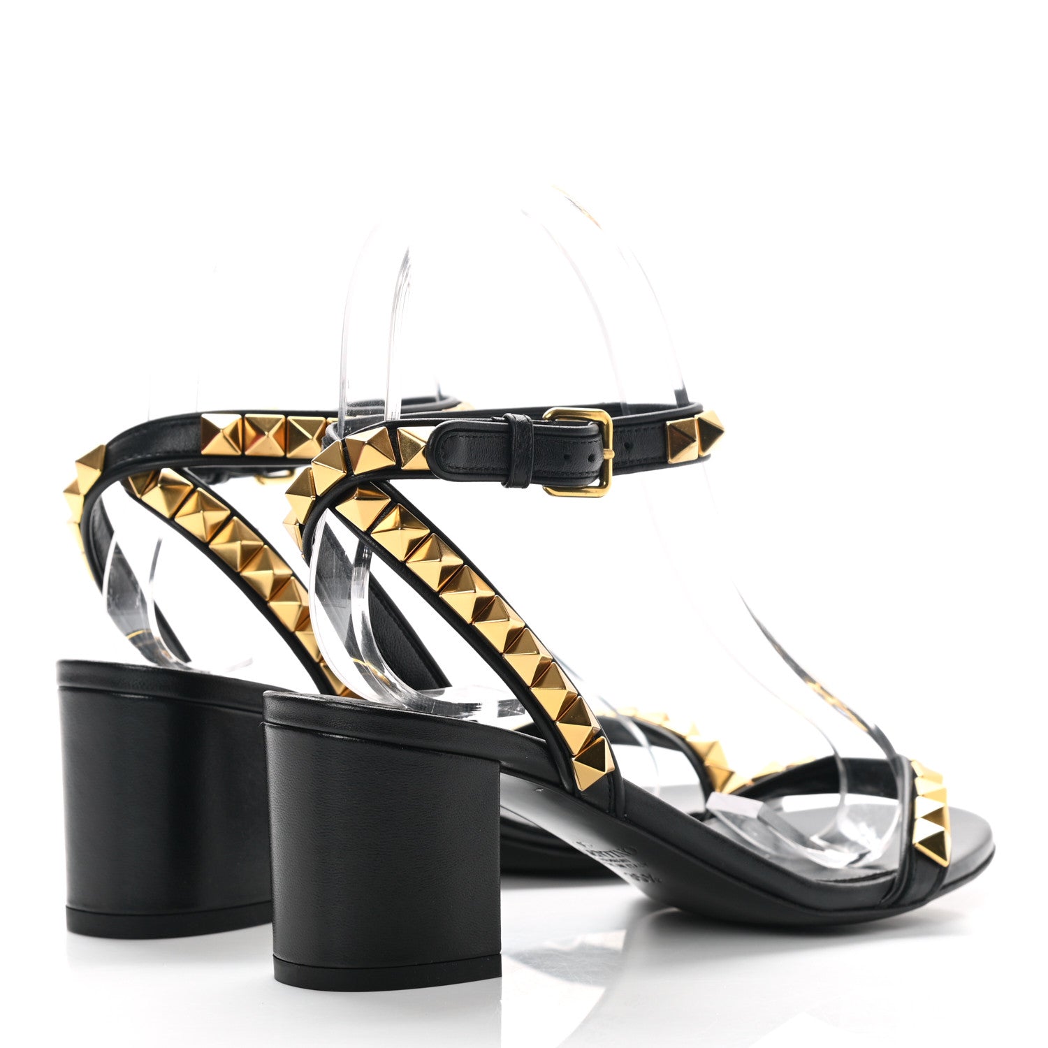 Valentino Garavani Calfskin Rockstud No Limit 60mm Sandals 35.5 Black 4 of 8