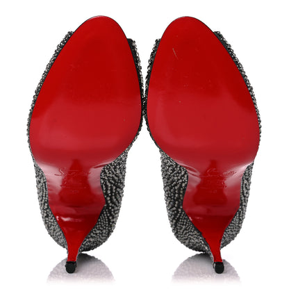 Christian Louboutin Suede Crystal Sexy Strass Peep Toe Pumps 40 Black Diamond 5 of 11