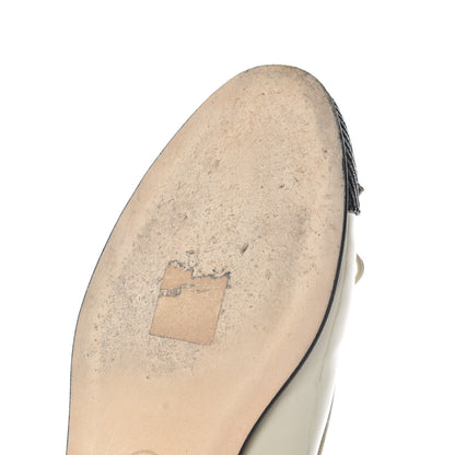 Chanel Patent CC Cap Toe Ballerina Flats 37.5 Beige Black 9 of 14