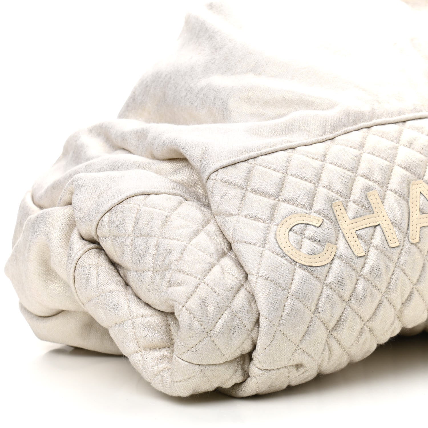 Chanel Metallic Jersey Quilted LA Tote Silver 8 of 10
