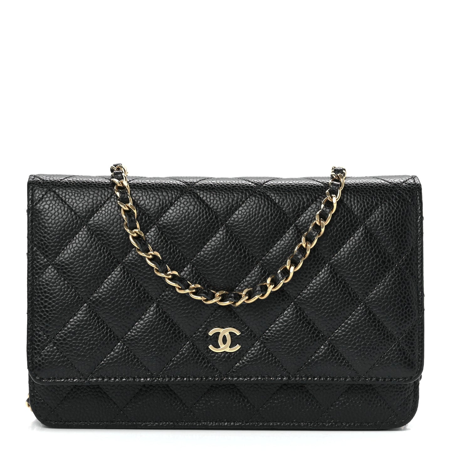 Caviar Quilted Wallet On Chain WOC Black
