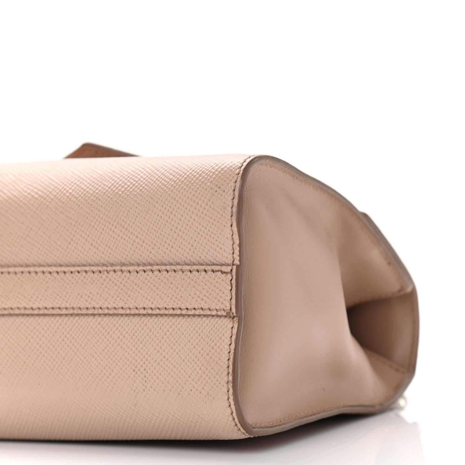 Prada Saffiano Cuir Calfskin Monochrome Envelope Flap Chain Shoulder Bag Cipria 9 of 11