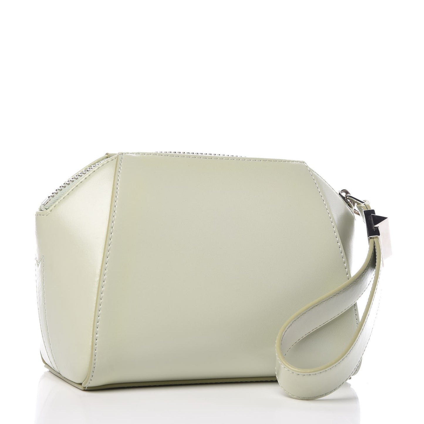 Shiny Lord Calfskin Antigona Wristlet Aqua Green