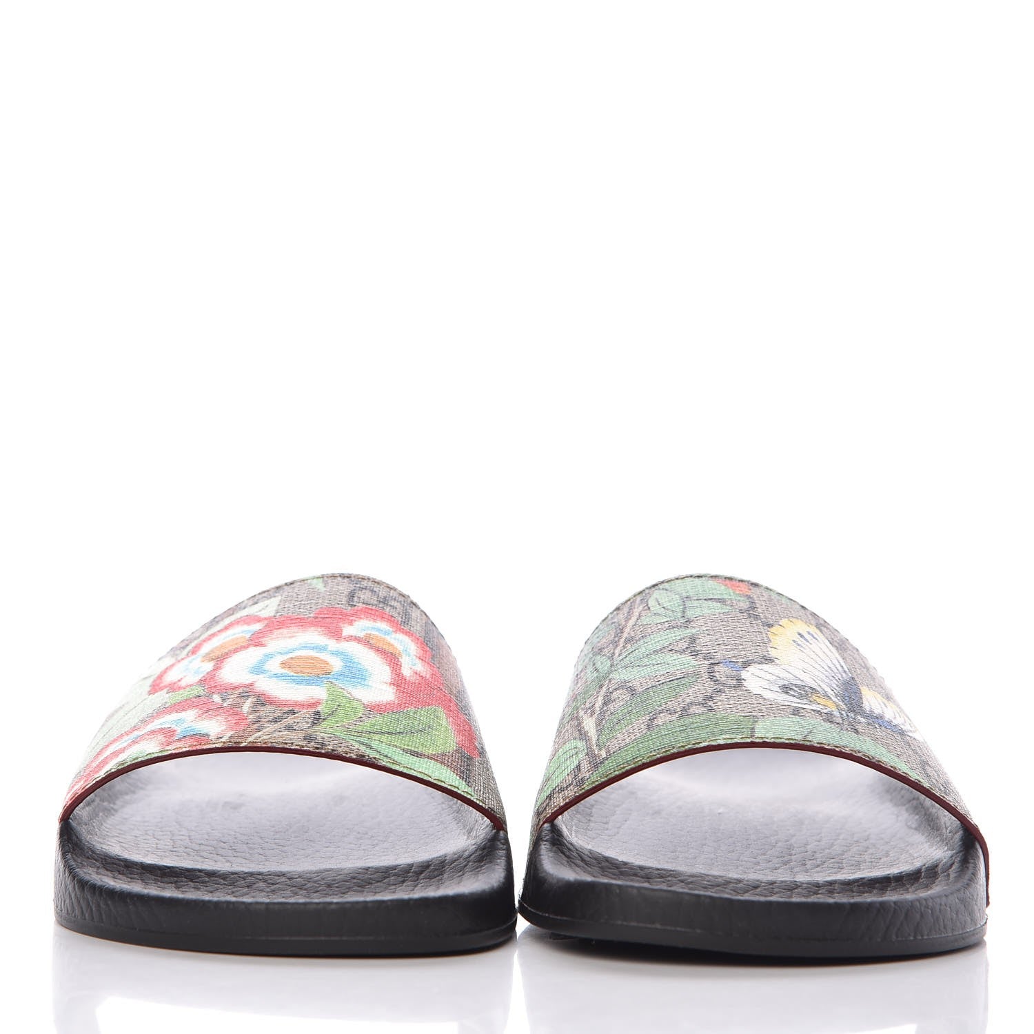 Gucci GG Supreme Monogram Tian Womens Slide Sandals 35 Beige Multicolor 2 of 7