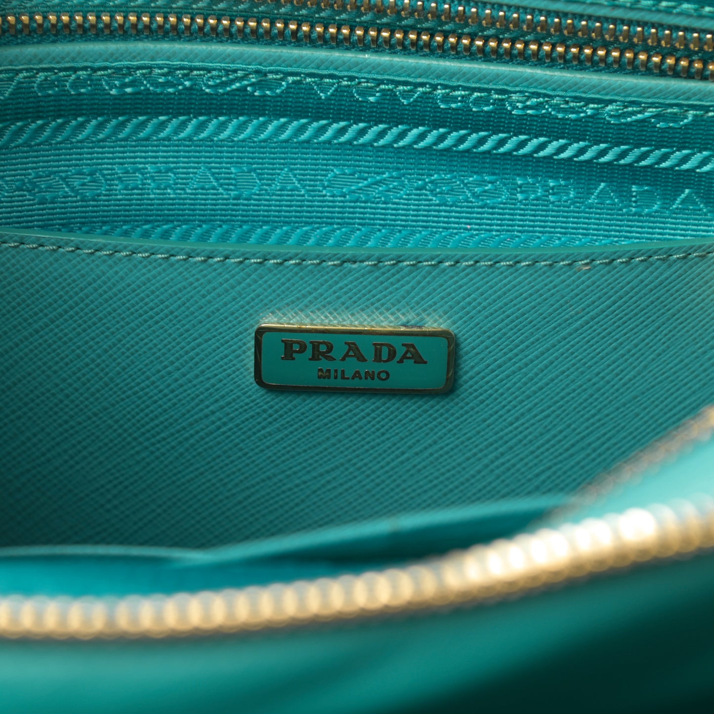 Saffiano Double Zip Camera Bag Turchese