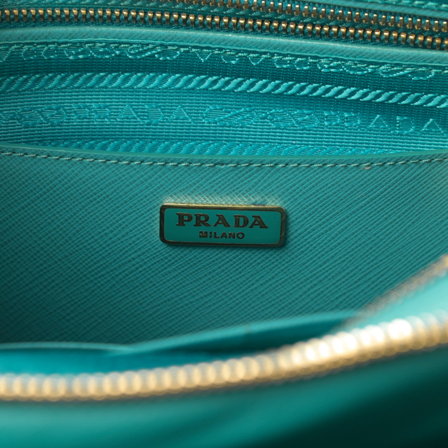 Prada Saffiano Double Zip Camera Bag Turchese 7 of 17