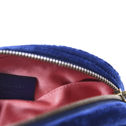 Gucci Velvet Matelasse GG Marmont Belt Bag 85 34 Cobalt Blue 9 of 11
