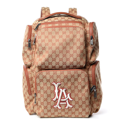 Gucci X MLB GG Monogram LA Dodgers Large Backpack Beige Ruggine Ivory 1 of 11