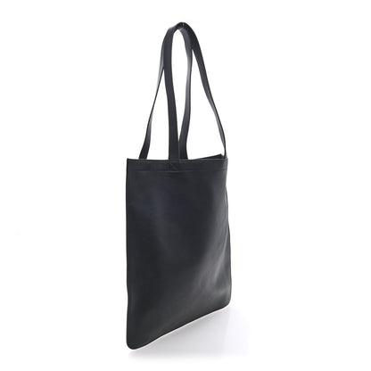 Fendi Vitello Grace Light Logo Fendi Pack Flat Shopping Tote Black 3 of 10