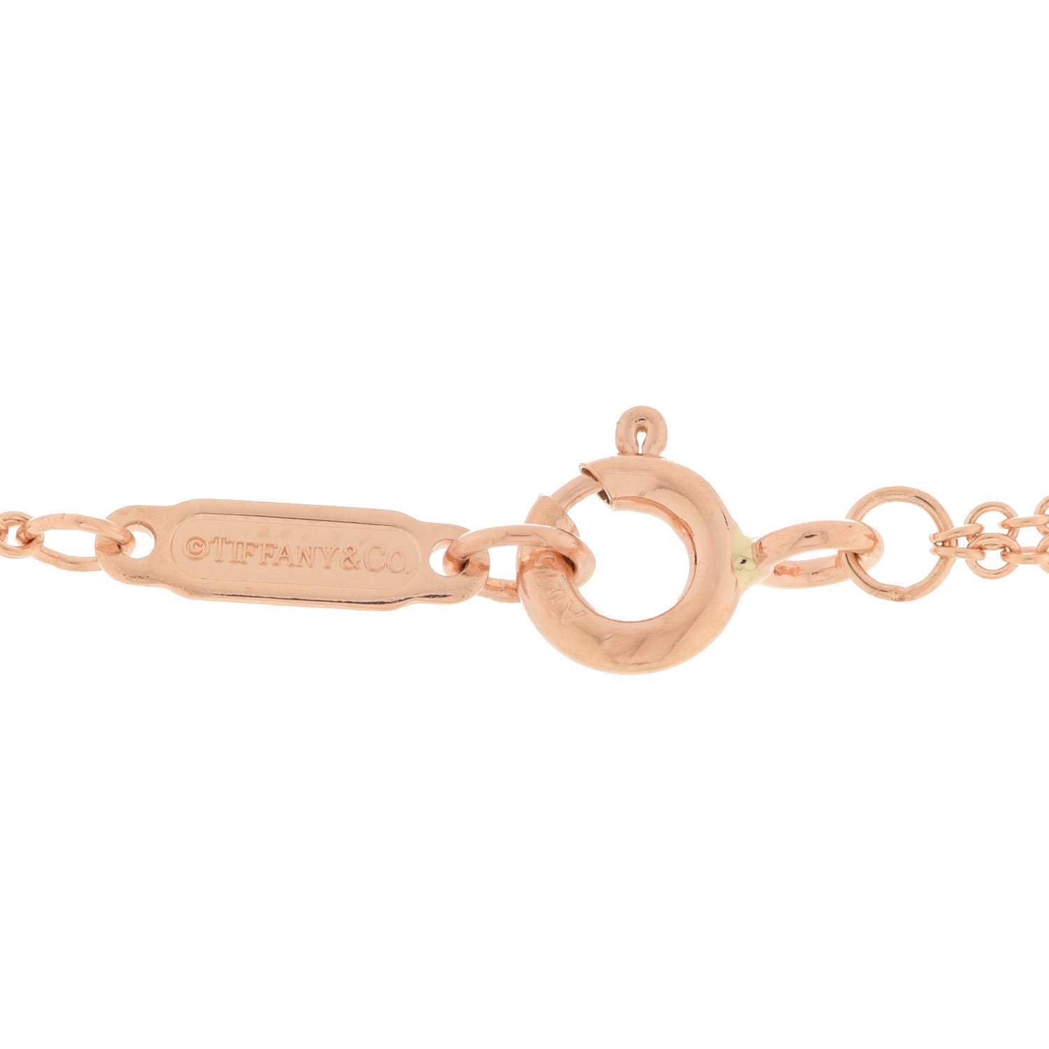 Tiffany 18K Rose Gold Infinity Double Chain Pendant Necklace 5 of 6