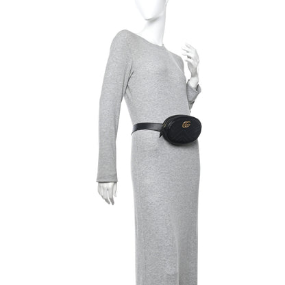 Gucci Calfskin Matelasse GG Marmont Belt Bag 95 38 Black 2 of 10