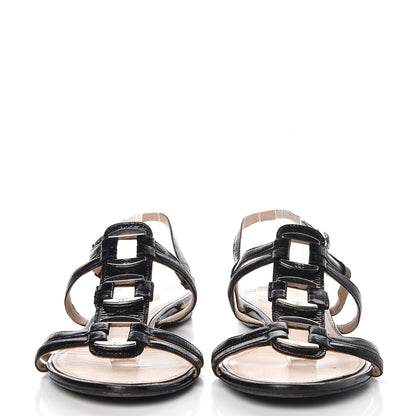 Chanel Glazed Calfskin CC Sandals 40 Black 2 of 12