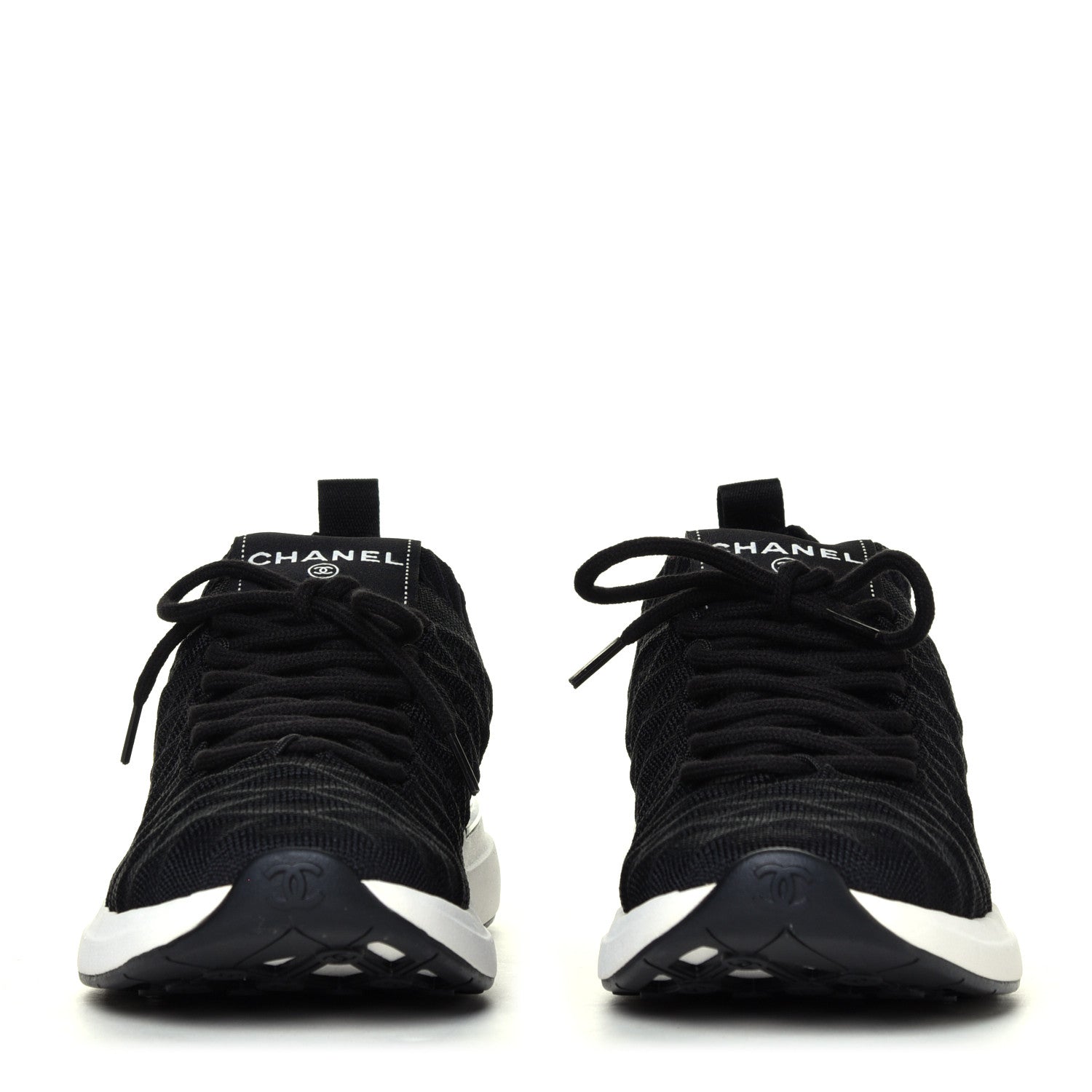 Chanel Fabric Logo Sneakers 36.5 Black 9 of 12
