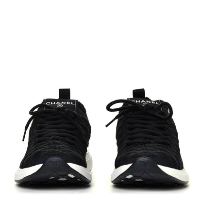 Chanel Fabric Logo Sneakers 36.5 Black 9 of 12