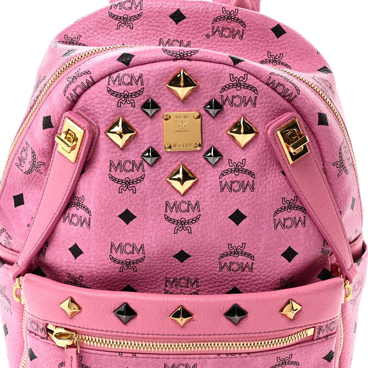 MCM Visetos Studded Small Dual Stark Backpack Pink 8 of 10