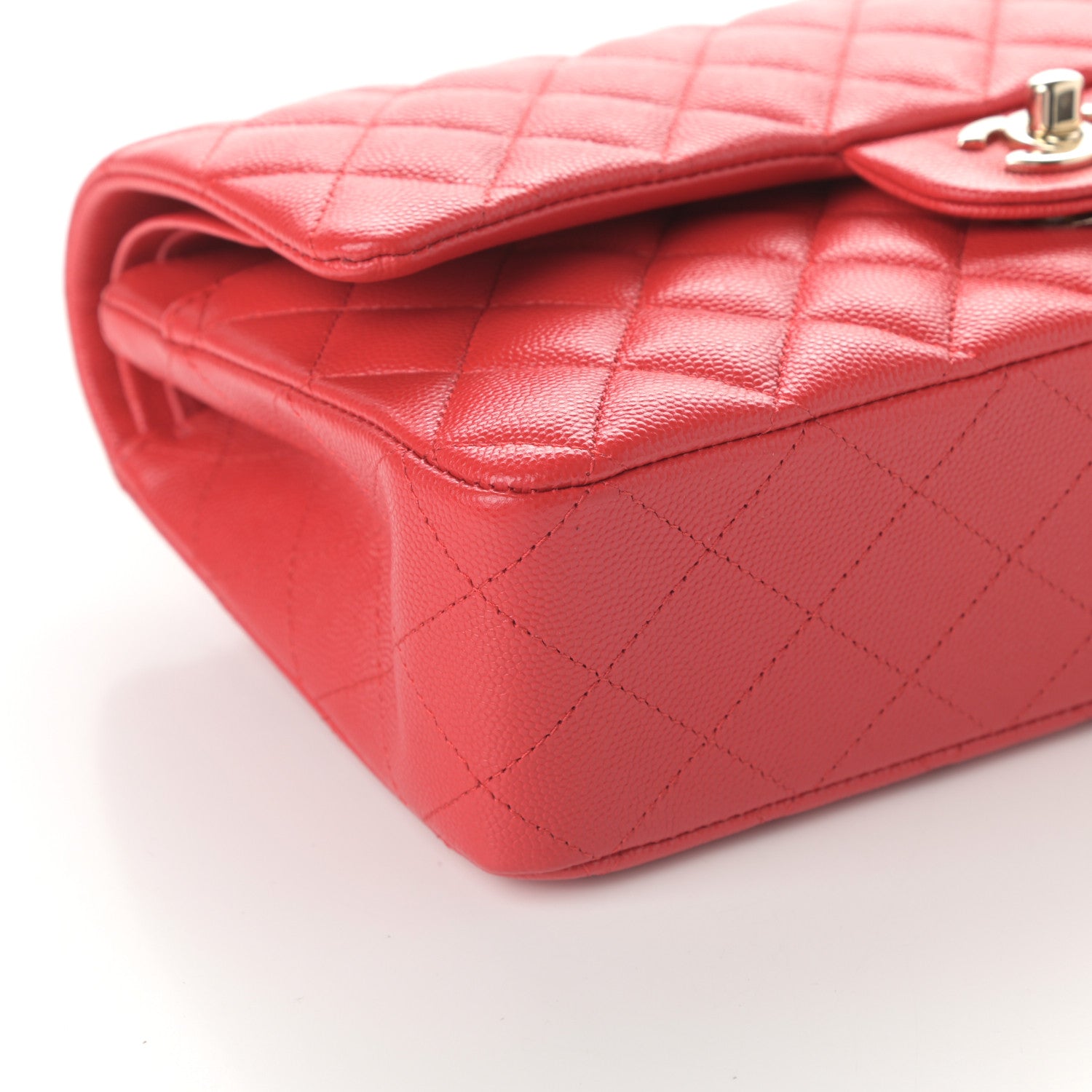 Chanel Caviar Quilted Medium Double Flap Red 9 of 10