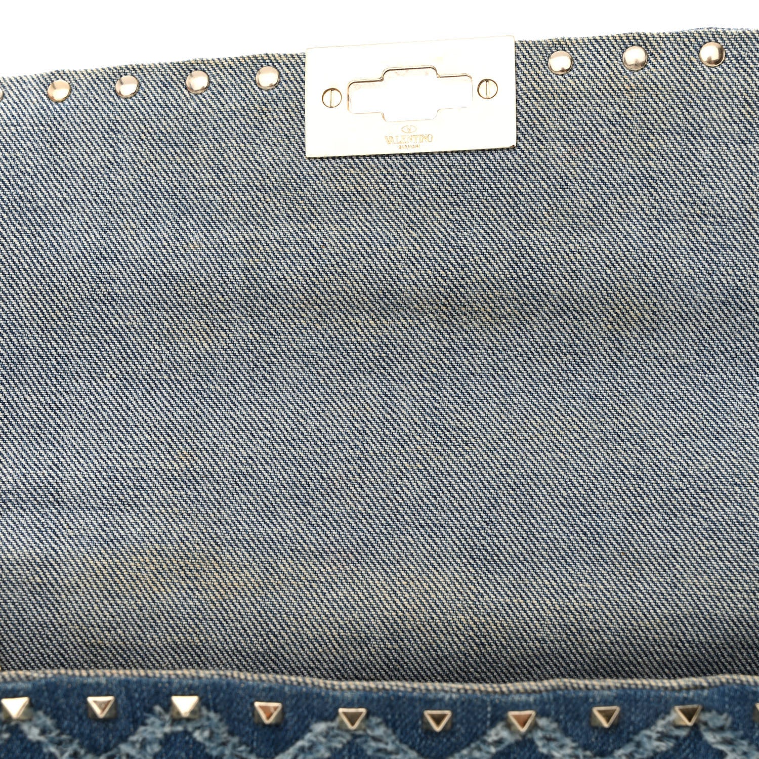 Valentino Garavani Denim Medium Rockstud Spike Shoulder Bag Denim 7 of 10