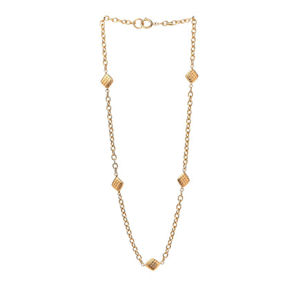 Chanel Quilted Long Chain Necklace Gold 2 of 4