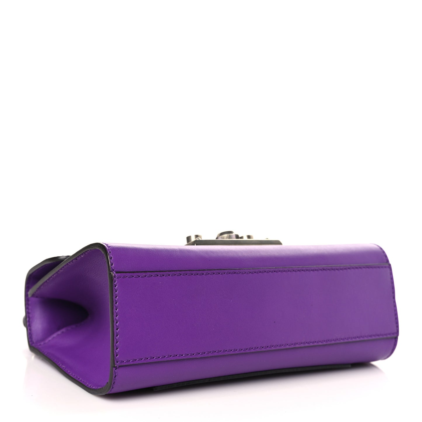 Calfskin Embroidered Tiger Strawberry Small Padlock Shoulder Bag Purple