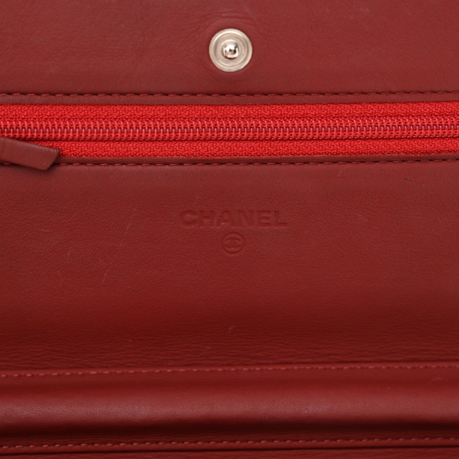 Chanel Aged Calfskin Quilted Wallet On Chain WOC Burgundy 6 of 15