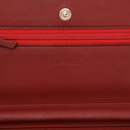Chanel Aged Calfskin Quilted Wallet On Chain WOC Burgundy 6 of 15
