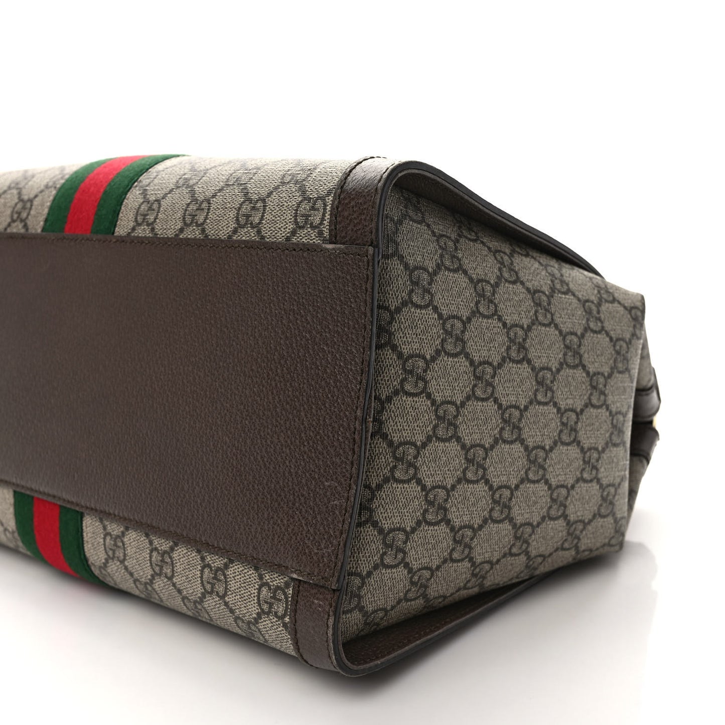 GG Supreme Monogram Web Medium Ophidia Tote Bag Brown