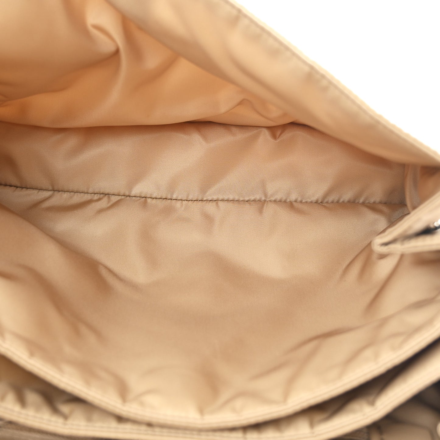 Re-Nylon Vitello Padded Large Flap Shoulder Bag Deserto