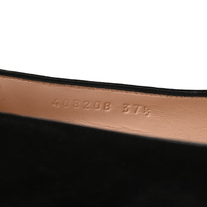 Gucci Kid Scamosciato GG Marmont Fringe 50mm Loafer Pumps 37.5 Black 8 of 8
