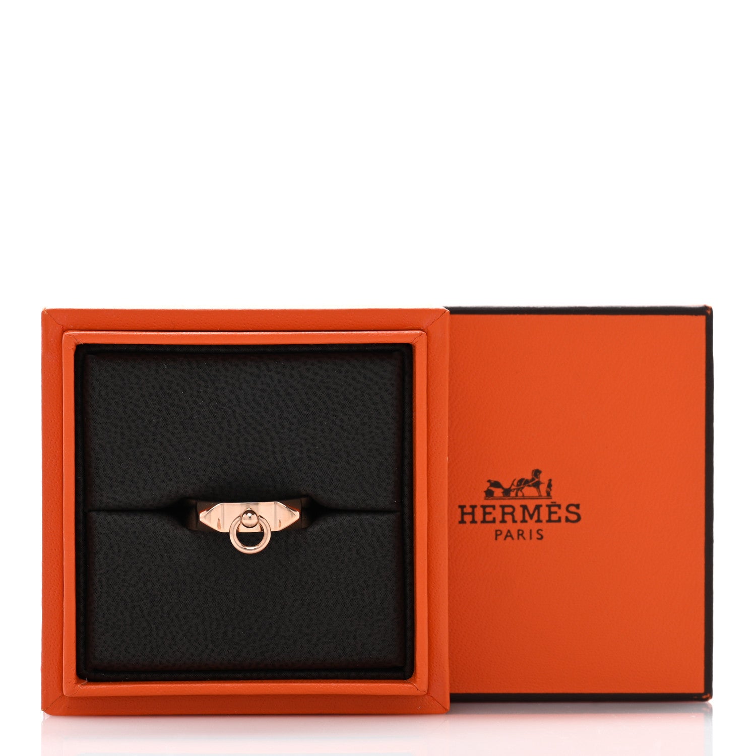 Hermes 18K Rose Gold PM Collier De Chien Ring 57 8 5 of 5