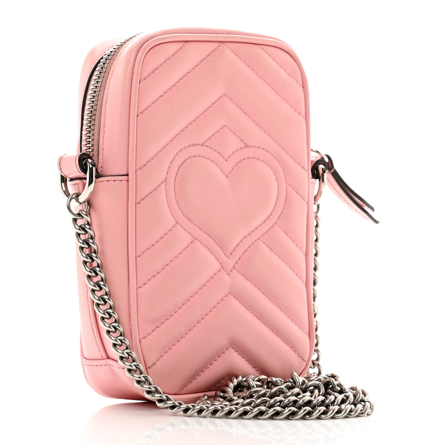 Calfskin Matelasse Mini GG Marmont Crossbody Bag Wild Rose