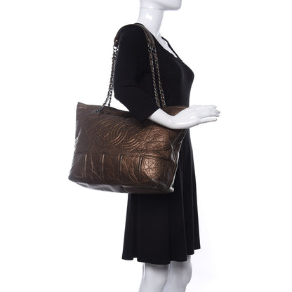Chanel Metallic Aged Calfskin Large Shopping In Moscow Tote Bronze 2 of 10