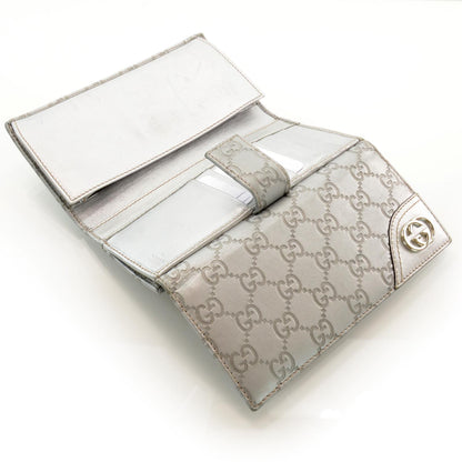 Gucci Guccissima New Britt Continental Snap Wallet Silver 6 of 10