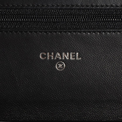 Chanel Lambskin Camellia Wallet on Chain WOC Black 6 of 9