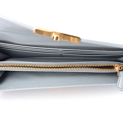 Prada Saffiano Continental Wallet Lago 5 of 11