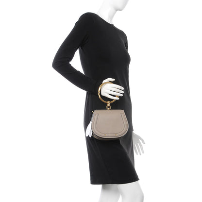 Chloe Calfskin Suede Small Nile Bracelet Bag Motty Grey 3 of 8