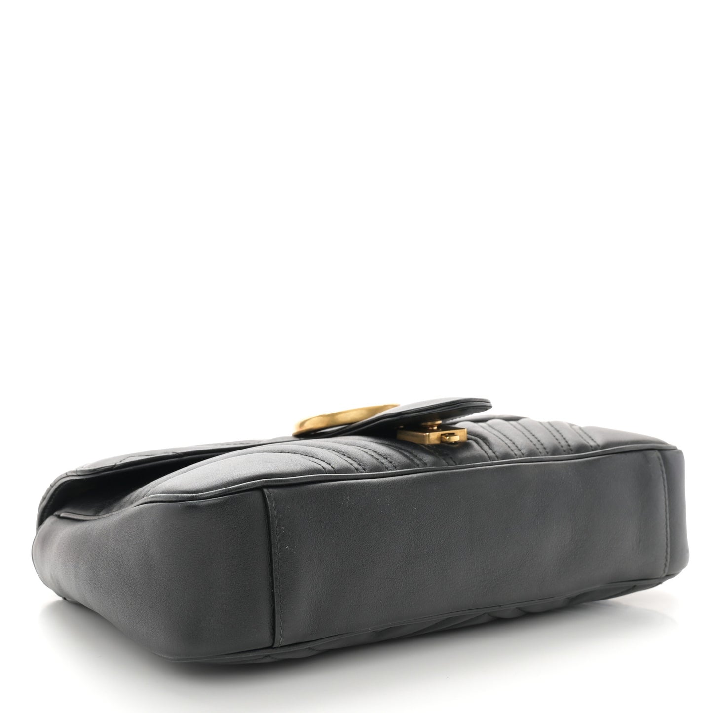 Calfskin Matelasse Medium GG Marmont Shoulder Bag Black