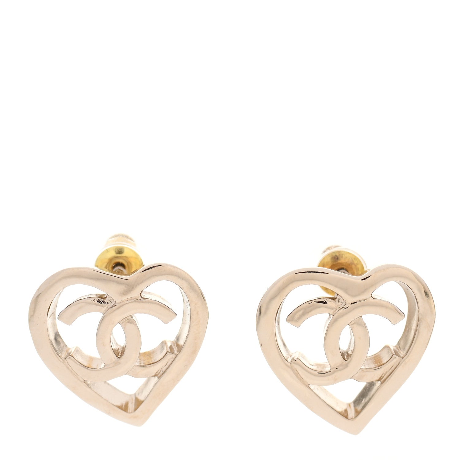 Chanel Metal CC Heart Coco In Love Earrings Gold 1 of 5