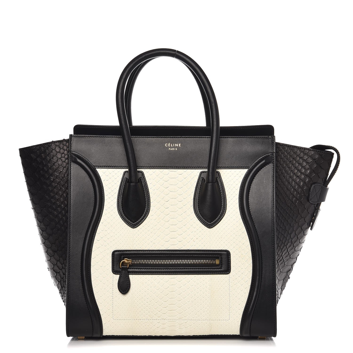 Celine Python Smooth Calfskin Mini Luggage Black White 1 of 10