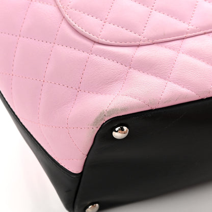 Chanel Calfskin Quilted Medium Cambon Tote Pink Black 12 of 16