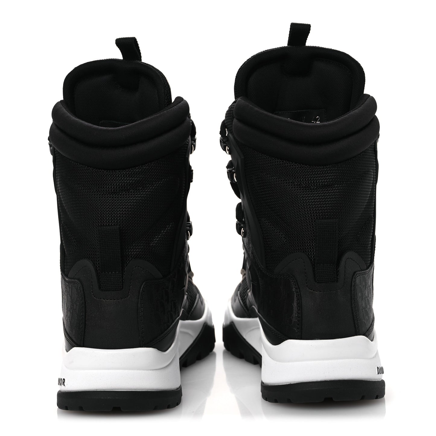 Calfskin Nylon Oblique Mens Snow Ankle Boot 42 Black